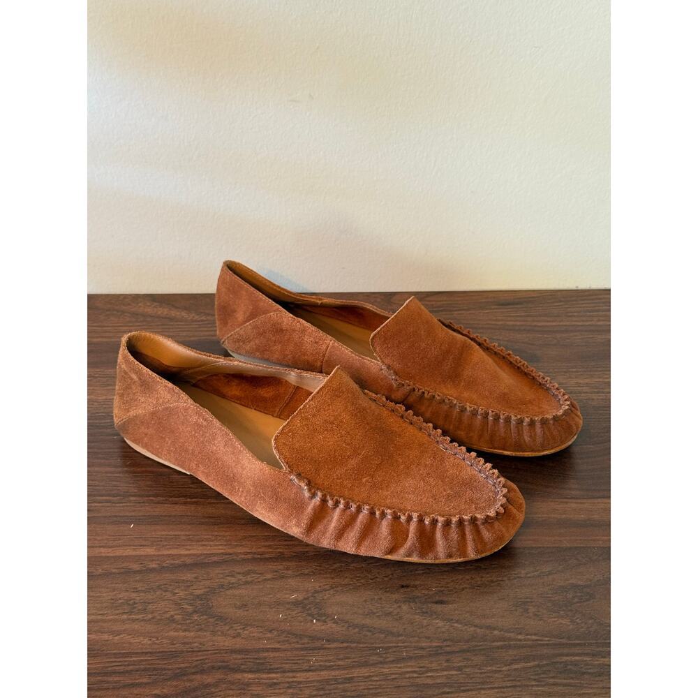 Flattered Bon Bon Loafer in Cognac Suede Crafted in Spain Sz 40 EUC